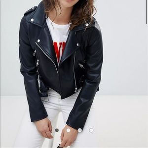 Pull & Bear cropped leather jacket